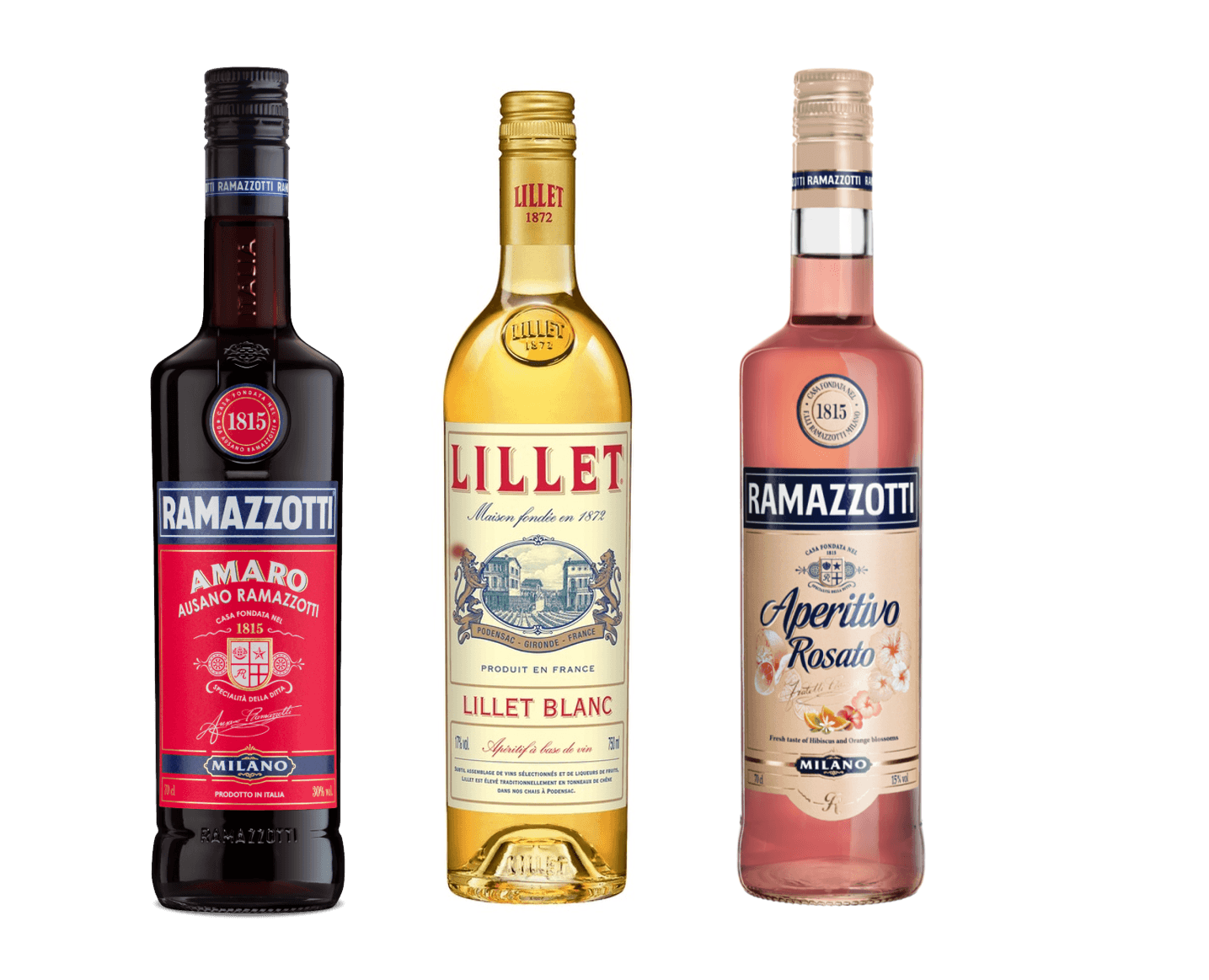 Kit Aperitivo Ramazzotti Rosato 750ml Aperitivo Lillet Blanc 750ml