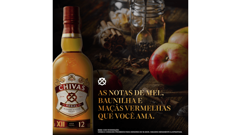 2 Garrafas de Whisky Chivas Regal 12 anos - 750ml - Bar Aberto
