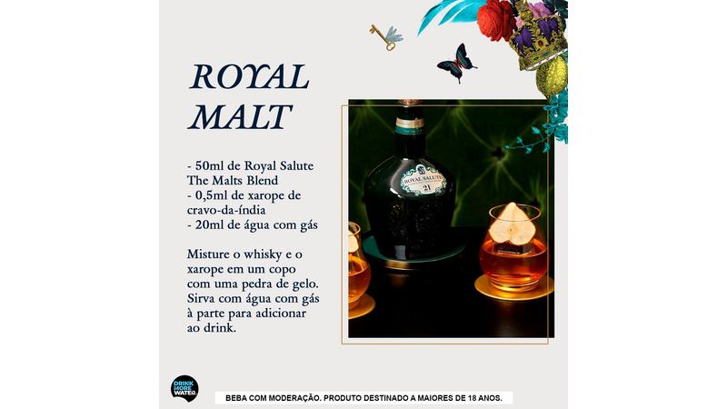 Whisky Royal Salute 21 anos The Malts Blend Escocês - 700 ml - Bar